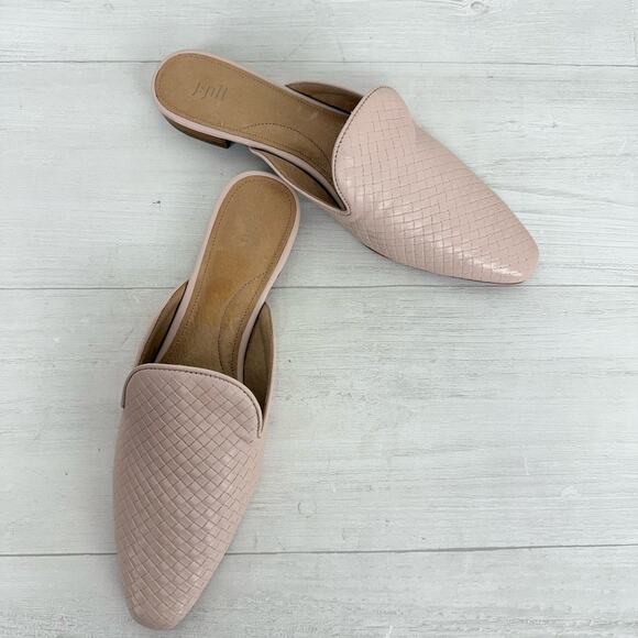 NEW J. Jill Leather Slip On Mules Flats Size 10 Pointed Toes Blush Pink Preppy - Picture 11 of 11
